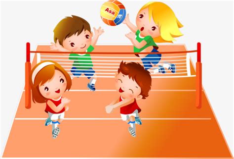 Download volleyball editable vector graphics for every design project. Les Enfants Jouer Au Volley Ball Enfants Peint à La Main ...