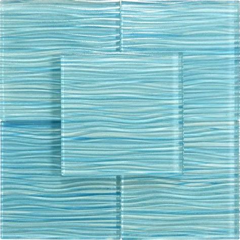 Barbados Caribbean Blue Wave 6x6 Glossy Glass Tile Glass Pool Tile