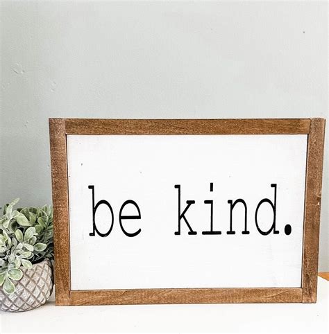 Be Kind Sign Inspiring Wall Art Therapist T Kindness Quote Etsy