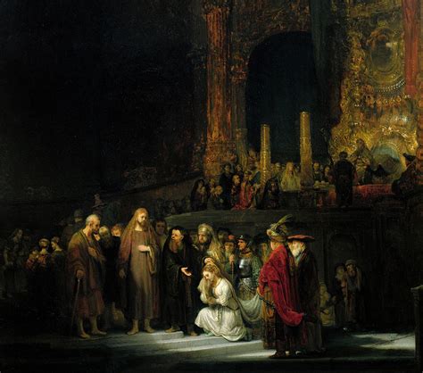 The Woman Taken In Adultery Painting By Rembrandt