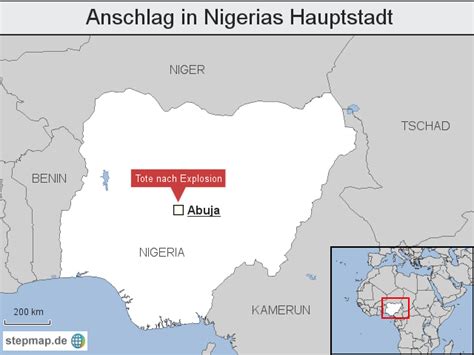 Die drei hauptstädte südafrikas liegen strategisch günstig im ganzen land und beherbergen wenn sie sich eine karte ansehen, werden sie auch lesotho in der mitte südafrikas bemerken. StepMap - Anschlag in Nigerias Hauptstadt - Landkarte für ...