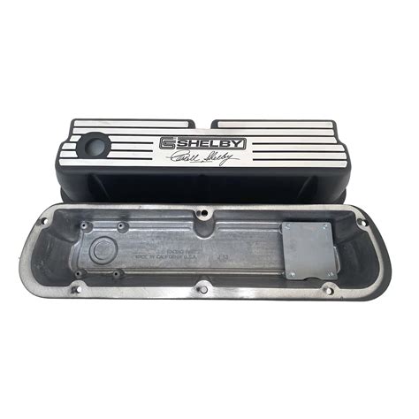 Ford 351 Windsor Black Valve Covers New Wide Fins Carroll Shelby