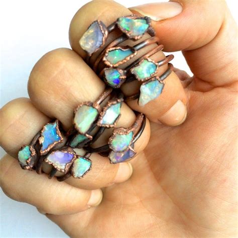 Raw Opal Ring Rough Opal Ring Rough Opal Jewelry Etsy In 2020 Raw