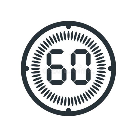 The 60 Minutes Icon Isolated On White Background Clock And Watch