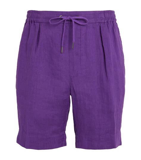 Mens Ralph Lauren Purple Label Purple Linen Shorts Harrods