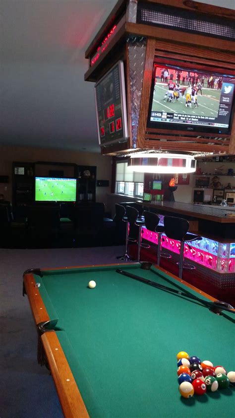 Great Pool Table Light With Lighted Bar Sports Mancave In 2019