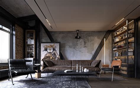 Check Out This Behance Project Industrial Attic Loft