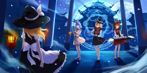 Music Instrument Anime Girls Blue Witch Violin Piano Wallpaper
