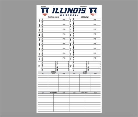 Custom Baseball Lineup Card College Edition In Color Etsy