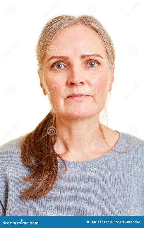 Frontal Face Of An Old Woman Stock Photo Image Of Head Senior 148317112