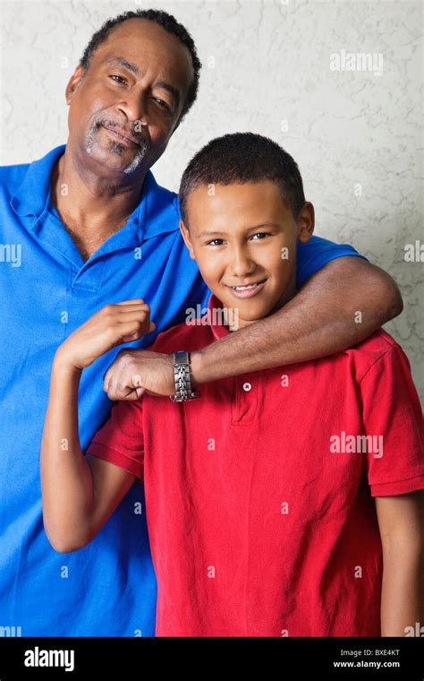 Black Father Hugging Son Stock Photo Alamy
