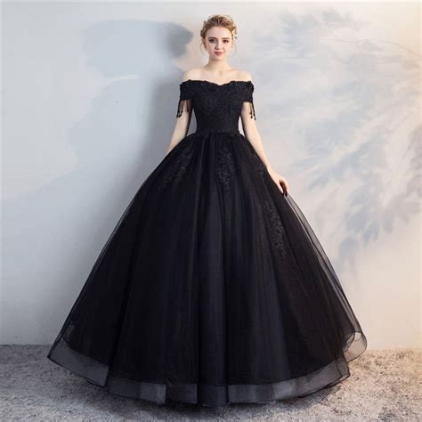 Affordable Black Puffy Quinceañera Prom Dresses 2018 Ball Gown Lace