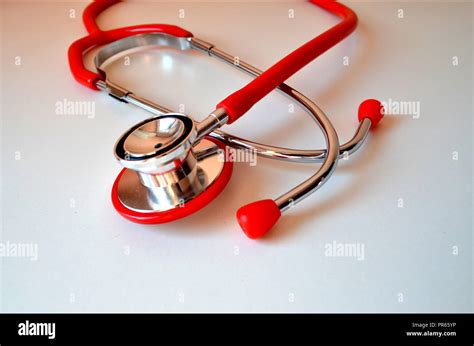 Red Stethoscope Is The Basic Of A Doctor For Diagnosis Stock Photo Alamy