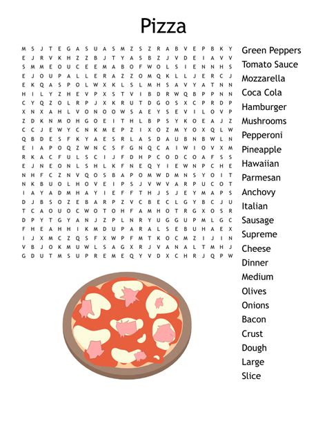 Pizza Day Word Search Wordmint