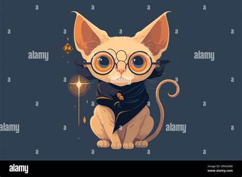 Wizard Cat Style Vector Illustration Stock Vector Image Art Alamy