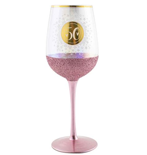 Glitterati 50th Birthday Wine Glass