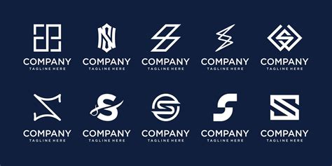 Set Of Collection Initial Letter S SS Logo Design Template Icons For