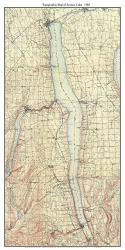 Seneca Lake 1902 Usgs Old Topographical Map Custom