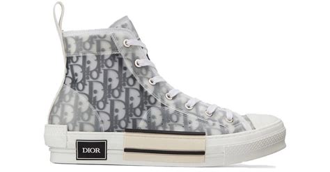 Dior Homme Dior Oblique Technical Canvas B23 High Top Sneakers In White