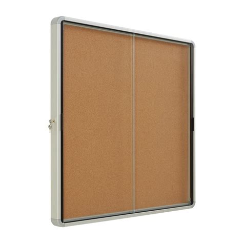 Enclosed Indoor Cork Bulletin Board W Sliding Glass Doors Ultimate Office