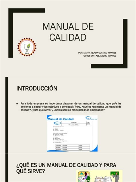 Manual De Calidad Pdf Calidad Comercial Gestión De La Calidad