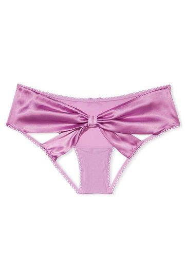 Victorias Secret Micro Satin Bow Ouvert Cheeky Panty Heaven Lingerie