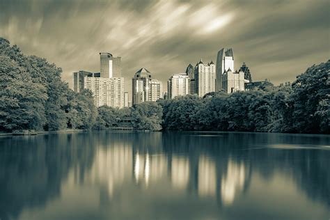 Reflections Of Atlanta Sepia Monochrome Photograph By Gregory Ballos