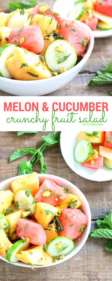 Basil and lime juice add zest to this healthy but decadent morning smoothie. Healthy Melon & Cucumber Crunchy Fruit Salad - The Fit ...