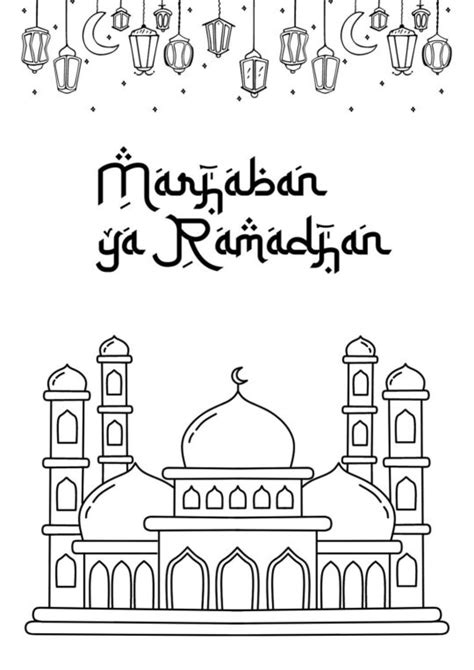Mewarnai Gambar Tema Ramadhan Bonus Gratis Worksheet