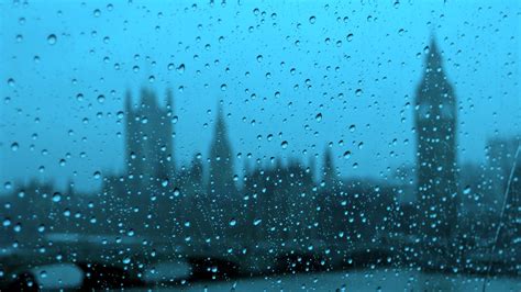 Cloudy Uk Drops Glass Rain Windows London Europ Wallpaper 3840x2160