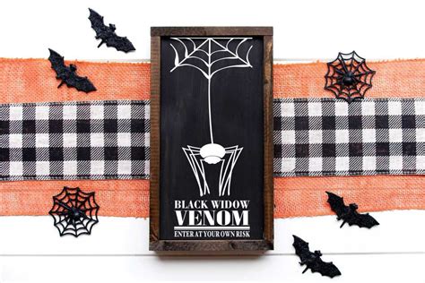 Black Widow Vinyl Stencil Spider Web Halloween Vinyl Etsy