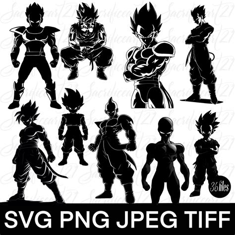 Artstation Anime Svg Files Pack Dbz Svg Goku Vegeta Pikoro Gogan Trunks