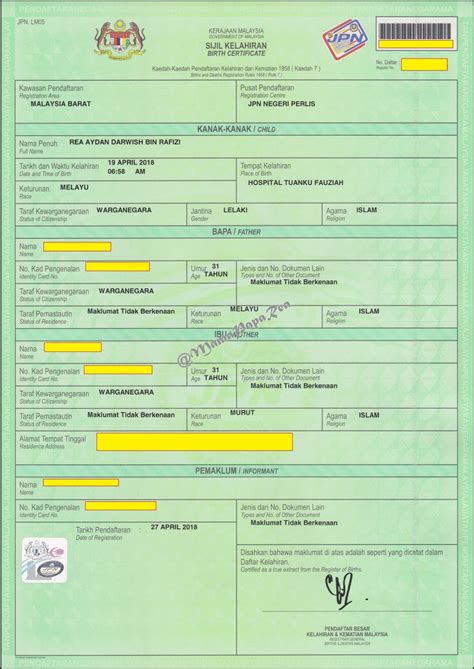 Sijil kelahiran sebagai bukti kukuh bahawa anda memang bumiputera dan sememangnya lahir di bumi tercinta buat semakan pada lampiran diberi. Contoh No Sijil Lahir Pada Surat Beranak