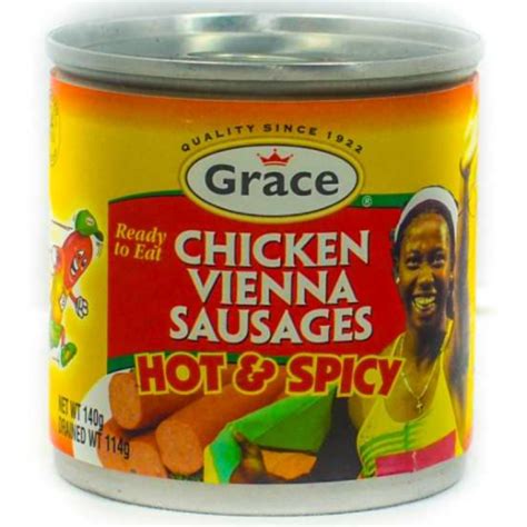 Grace Chicken Vienna Sausages Hot And Spicy 114g Caribbean Choice And