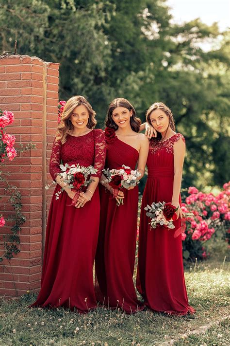 2018 updated bridesmaids version is now up on the blog with matching dark red dresses fr