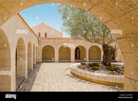 Courtyard Of The Church Of The Multiplication In Tabgha Jesus Miracle