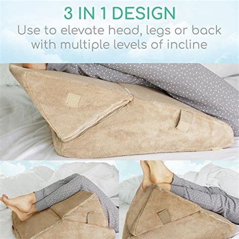 Xtra Comfort Bed Wedge Pillow Folding Memory Foam Incline Cushion System For Back And Legs