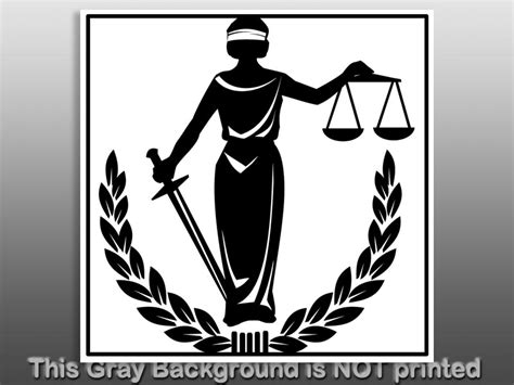 Blind Justice Sticker Decal Lady Balance Scale Symbol Ebay