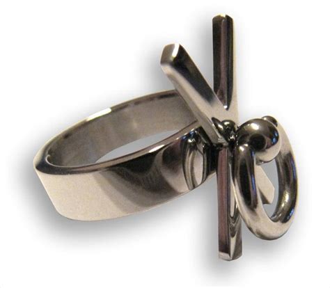 Bdsm Ring Of O With Andreas Cross Stainless Steel Fetish Etsy Uk