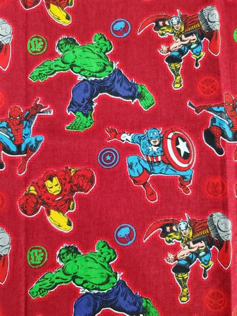 Marvel Avengers Superhero Cotton Fabric By The Yard Or 12 Etsy Uk