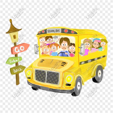 Gambar Murid Bus Sekolah Kuning Mulai Sekolah Png Unduh Gratis Lovepik