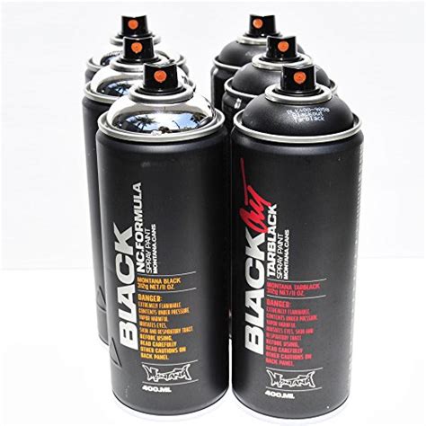 Montana Black Bombing Spray Paint Pack Of 6 Cans For Graffiti Street
