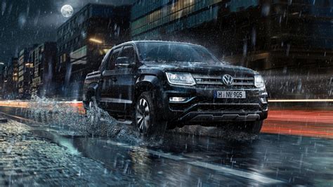 Download 3840x2160 Wallpaper Rain On Road Volkswagen Amarok 4k Uhd