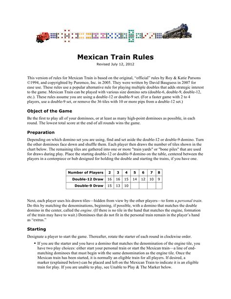 Mexican Train Rules