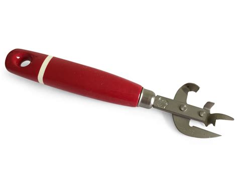 Vintage Red Wood Handle Can Opener Ekco Red With Stripe Opener