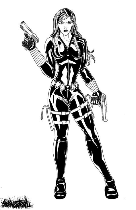 Black Widow Drawing By Jeff Bonesteel