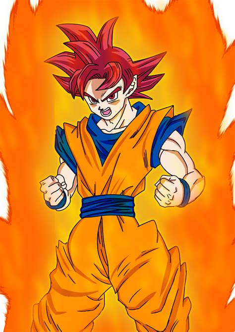 Goku Super Saiyan God Manga Aura Version By Insanityash On Deviantart