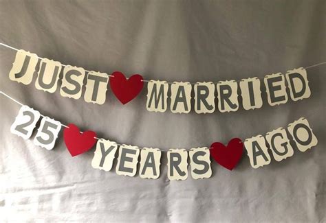 Wedding Anniversary Banner Just Married 25 Years Etsy In 2020 25th