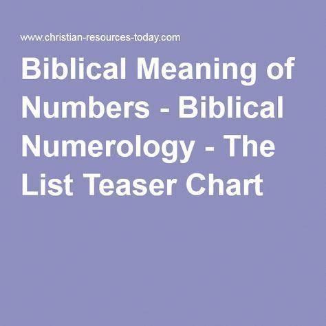 Biblical Meaning of Numbers - Biblical Numerology - The List Teaser ...