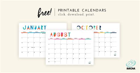 Free Cute Colorful Calendar 2020 Printable Kids Activ